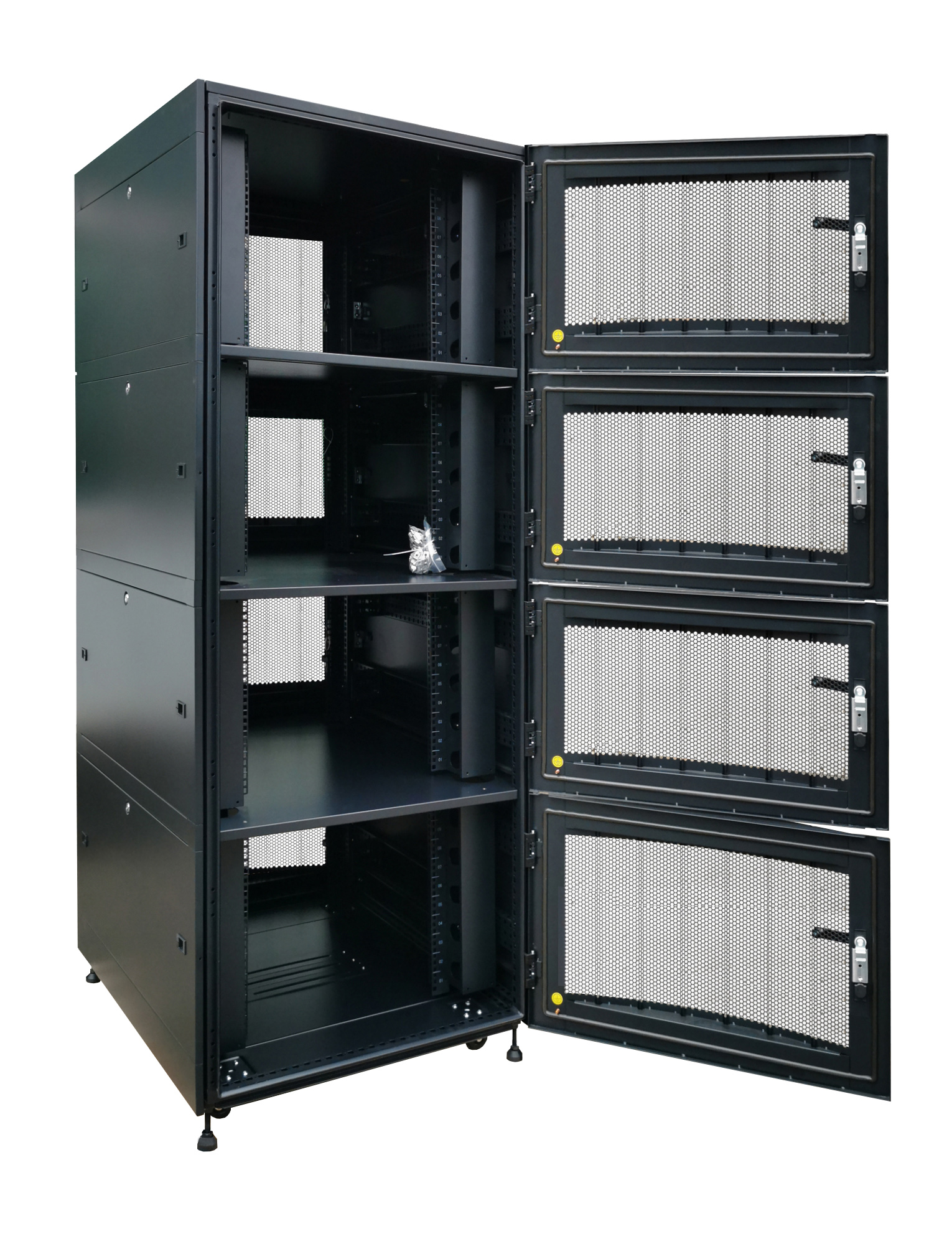 Four section server rack