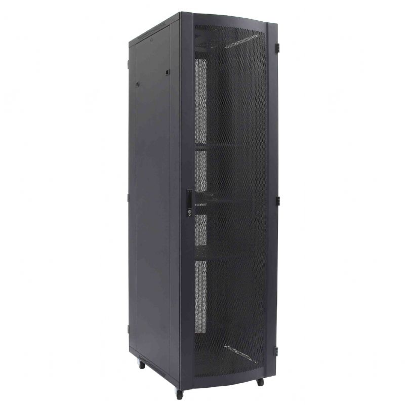 High density perforated arch door network cabinet