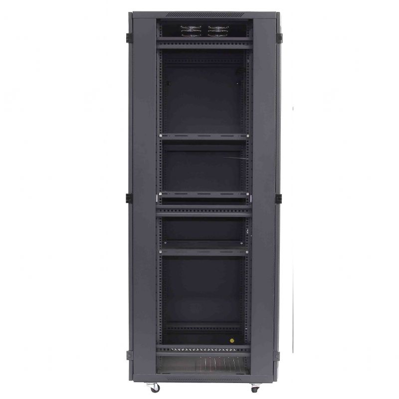 High density perforated arch door network cabinet